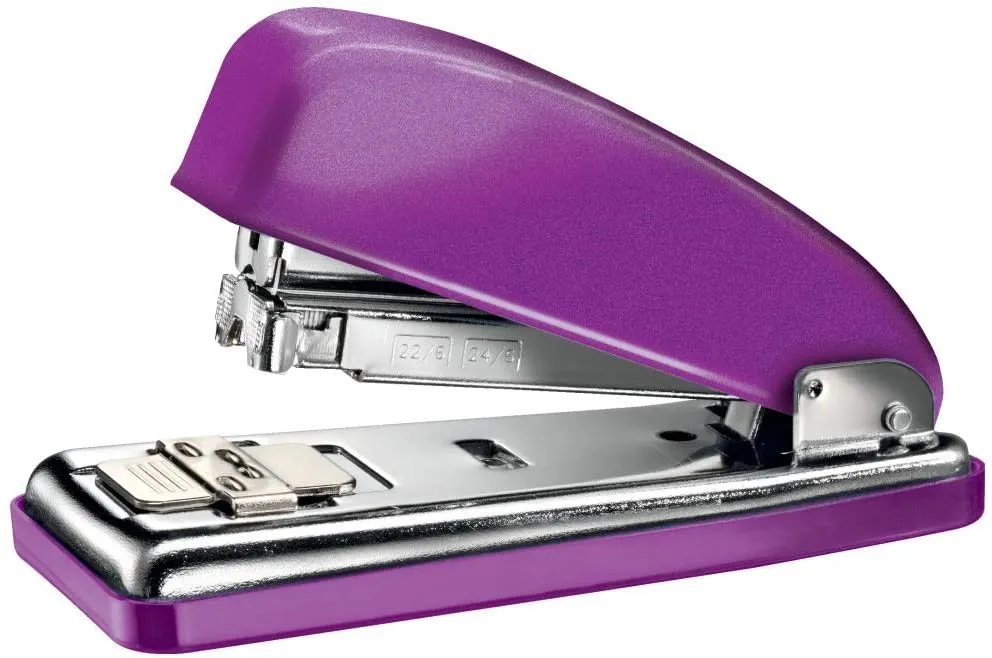 Cucitrice metallica Petrus 226 - Fino a 30 fogli - Pinzatura chiusa aperta e inchiodata - Colore viola metallizzato - immagine 1