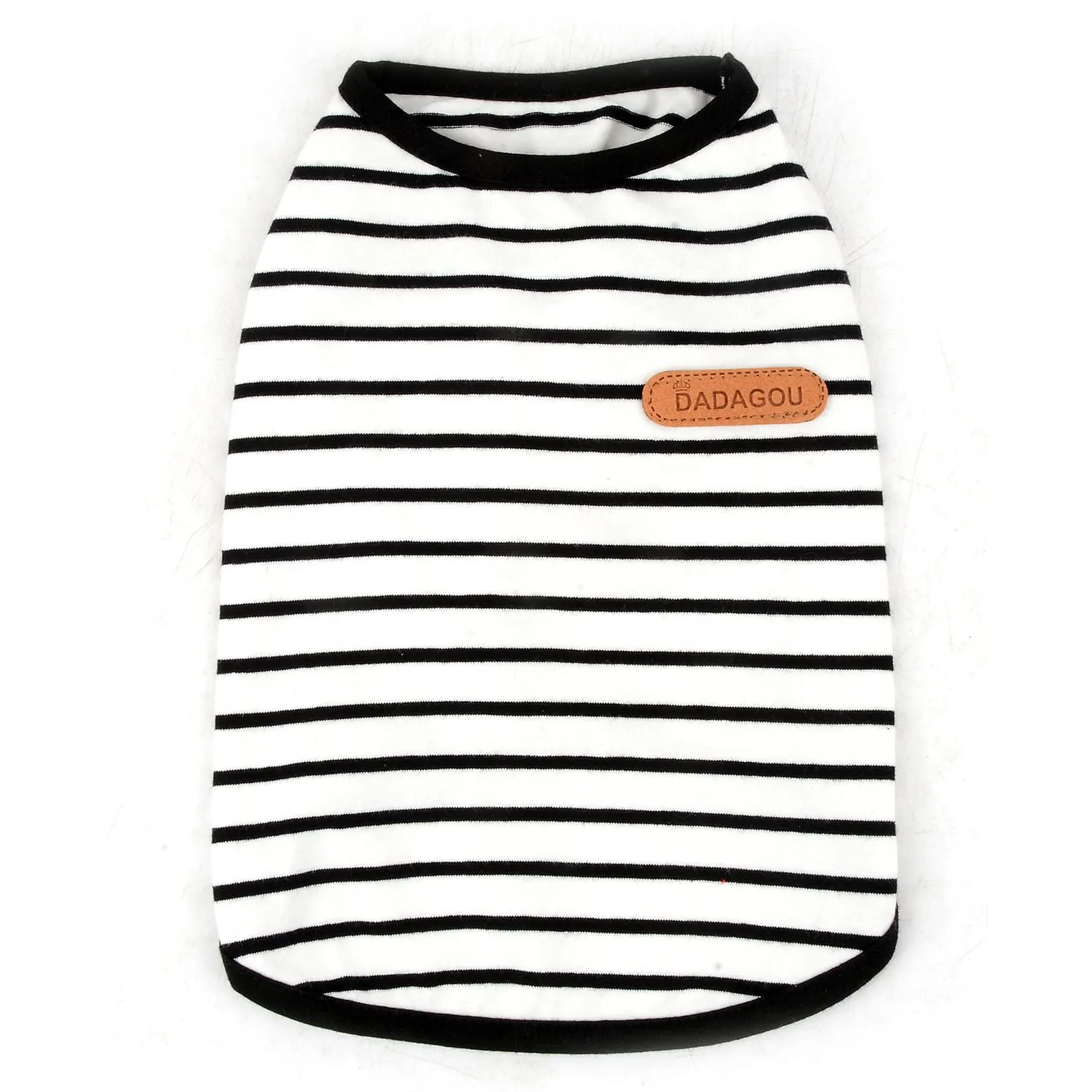 Zunea Maglietta Estate per Cani Piccola Taglia Vestiti a Righe Traspirante in Morbido Cotone per Animali Domestici Cuccioli Gatti Canotta Senza Maniche Chihuahua Tee Shirt Abbigliamento Nero XL - immagine 3