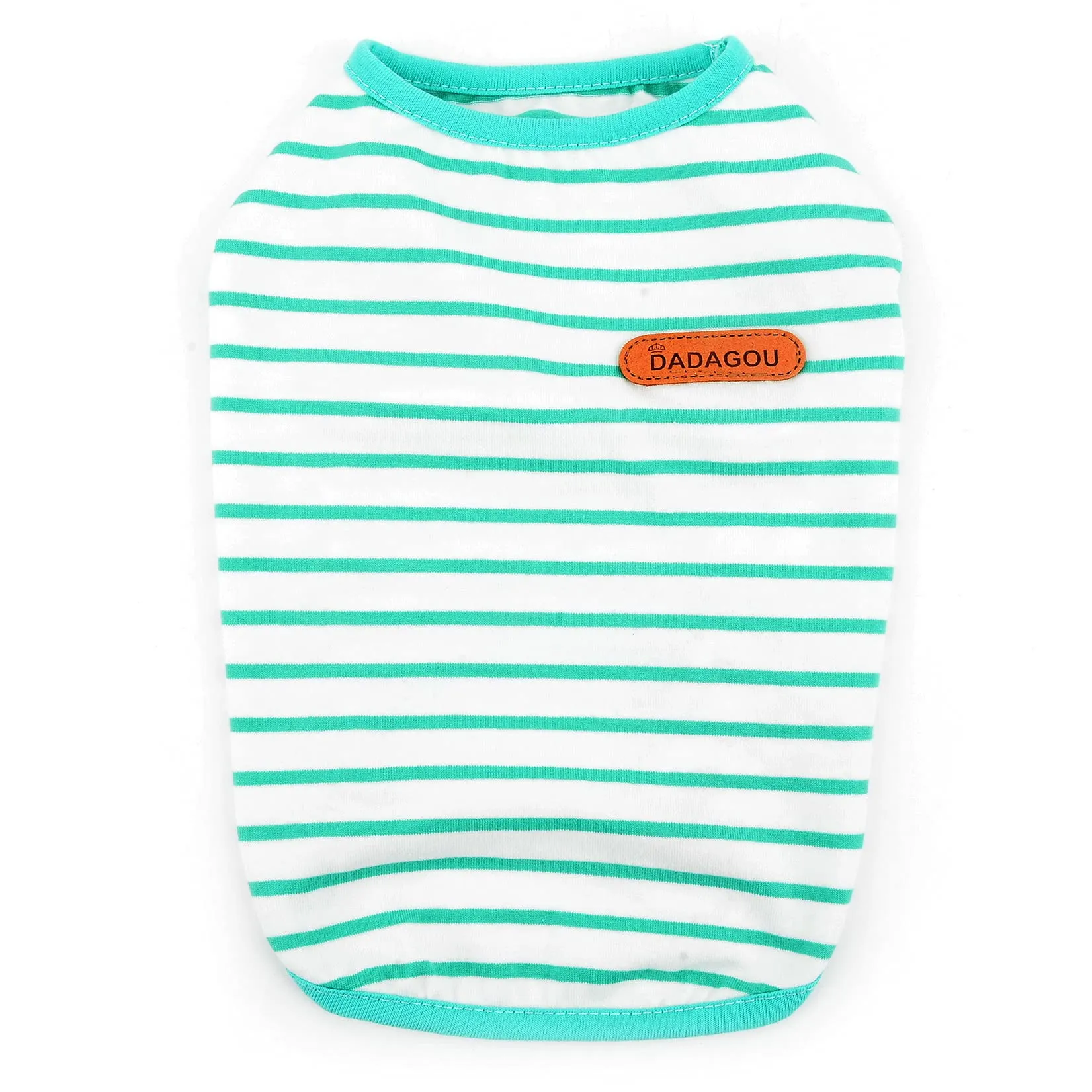 Zunea Maglietta Estate per Cani Piccola Taglia Vestiti a Righe Traspirante in Morbido Cotone per Animali Domestici Cuccioli Gatti Canotta Senza Maniche Chihuahua Tee Shirt Abbigliamento Verde XXL - immagine 3