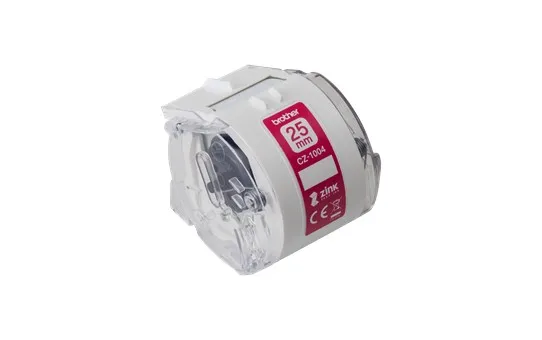 ORIGINALE Brother Etichette Bianco / Trasparente CZ-1004 25 mm Rotolo di etichette colorate 25 mm x 5 m autoadesive - immagine 1