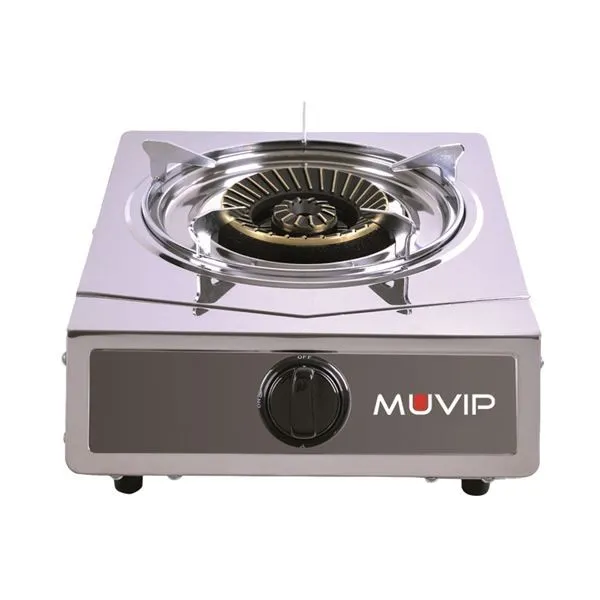 Fornello a Gas Muvip Serie Strong in Acciaio Inox 1 Bruciatore - Accensione Piezoelettrica - Bruciatore in Ghisa Rimovibile - immagine 1