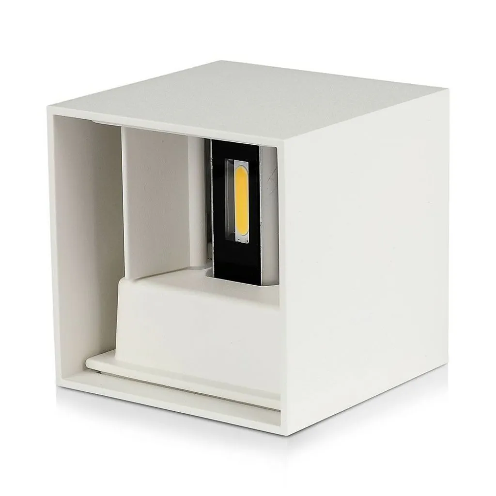 V-TAC Lampada LED da Muro Quadrata Doppio LED COB 11W Colore Bianco Satinato Fascio Luminoso Regolabile 3000K IP65 - immagine 1