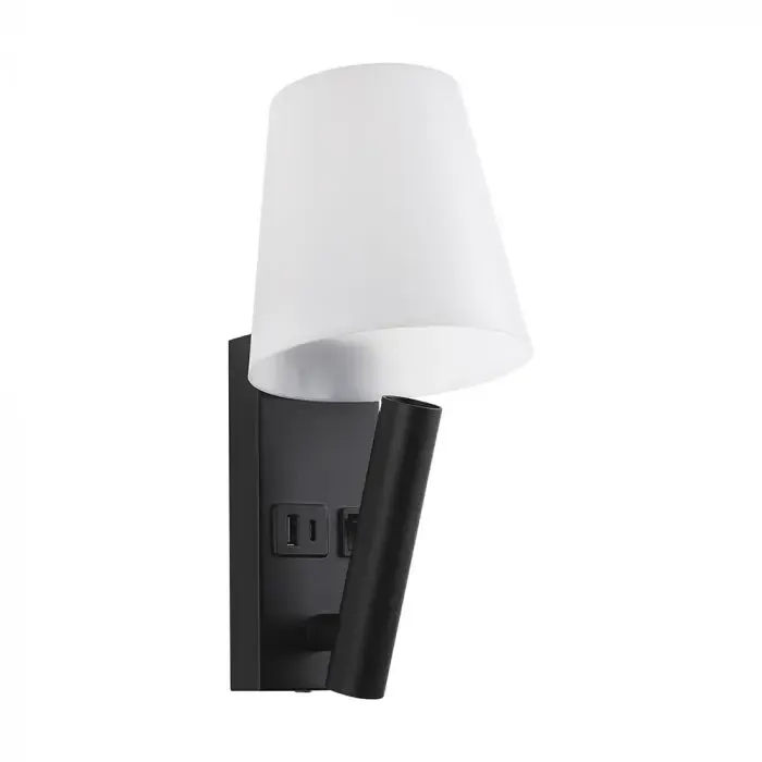2W Led Bedside Light Aluminum+Pc+Iron With Cree Chip 3000K Black Body Ip20 - immagine 1