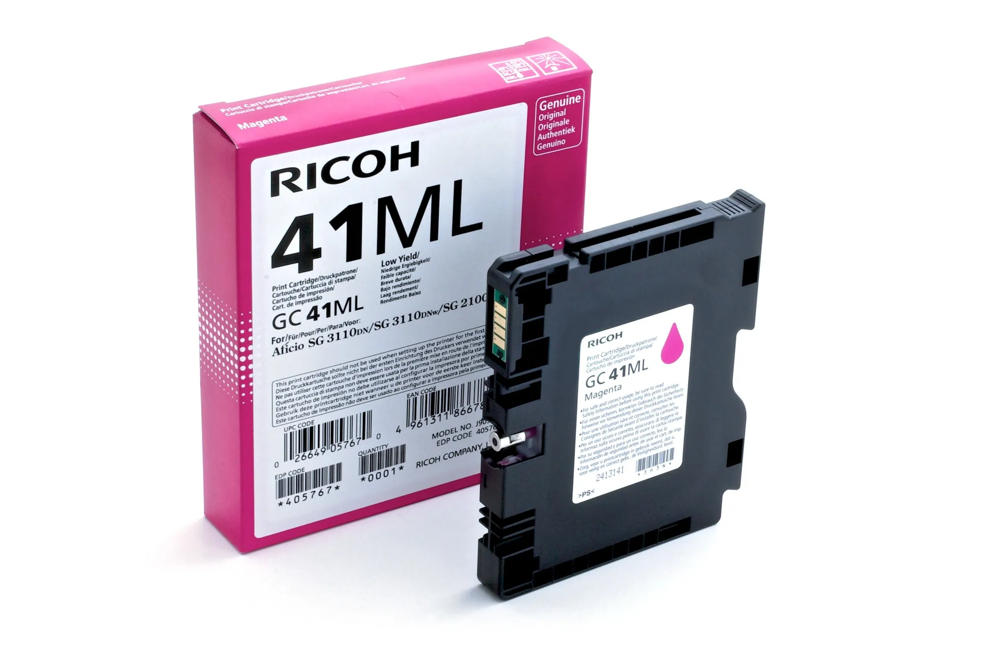 ORIGINALE Ricoh cartuccia gelo magenta GC41ML 405767 600 pagine - immagine 1