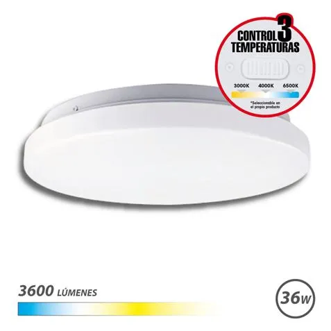 Plafoniera LED rotonda Elbat 36W - 3600Lm - Selettore a 3 temperature - Bianco - immagine 1