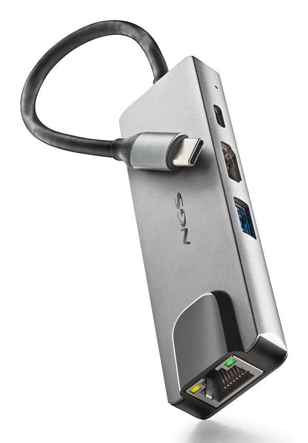 NGS NGS-HUB-0140 hub di interfaccia USB 2.0 Type-C 5000 Mbit/s Alluminio Nero - immagine 1