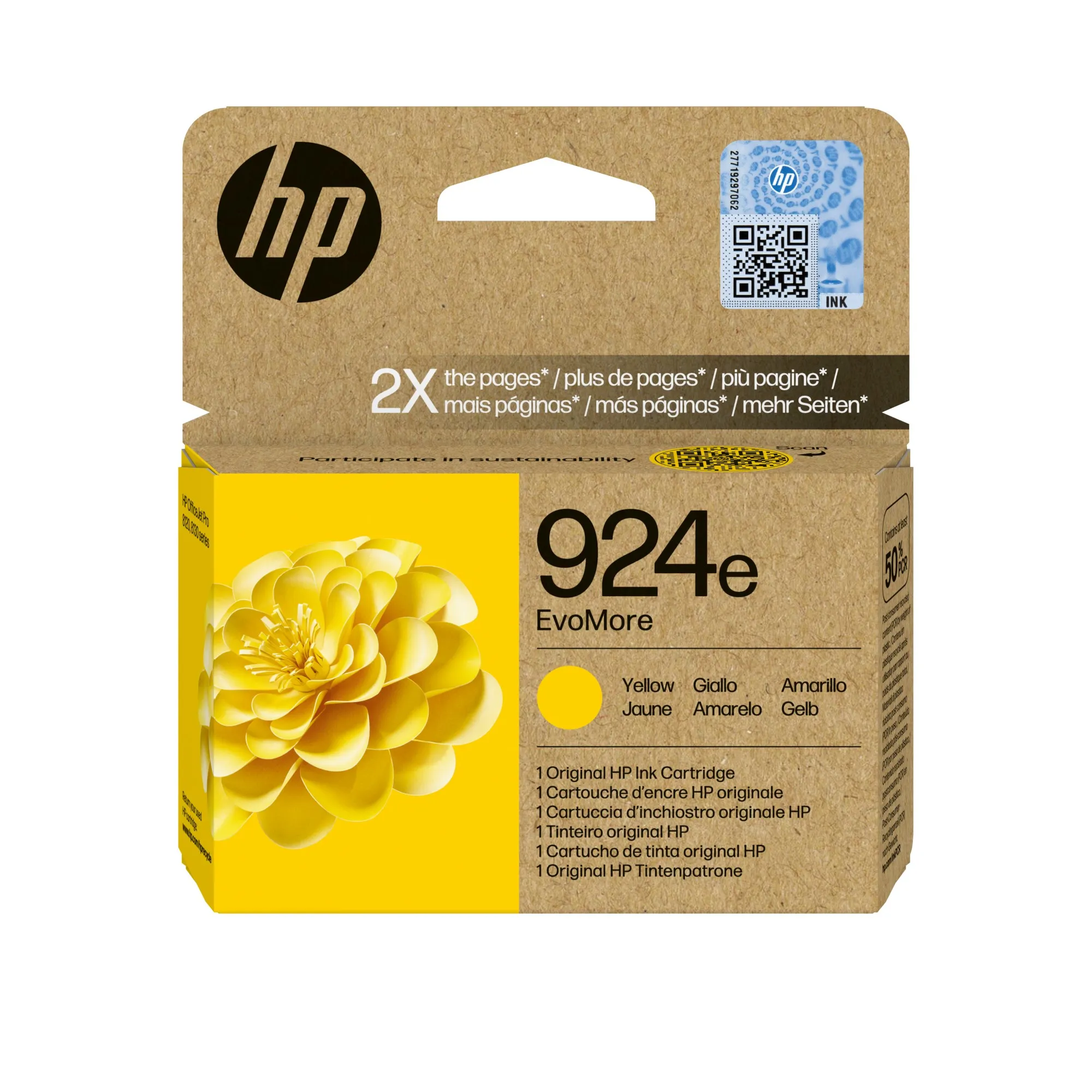 HP Cartuccia di inchiostro giallo originale 924e EvoMore - immagine 1