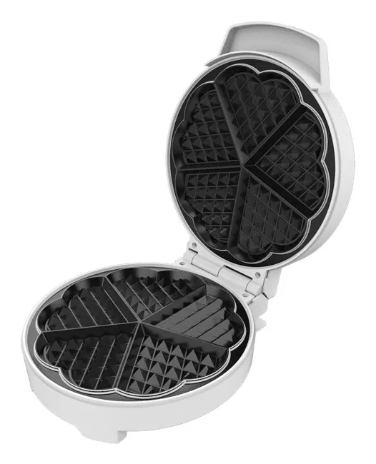 Piastra per waffle Cecotec Fun Gofrestone - Potenza 1000W - Rivestimento antiaderente - Piastra circolare da 19 cm - Spia luminosa - Materiale in acciaio inossidabile - Base antiscivolo - Bianca - immagine 1