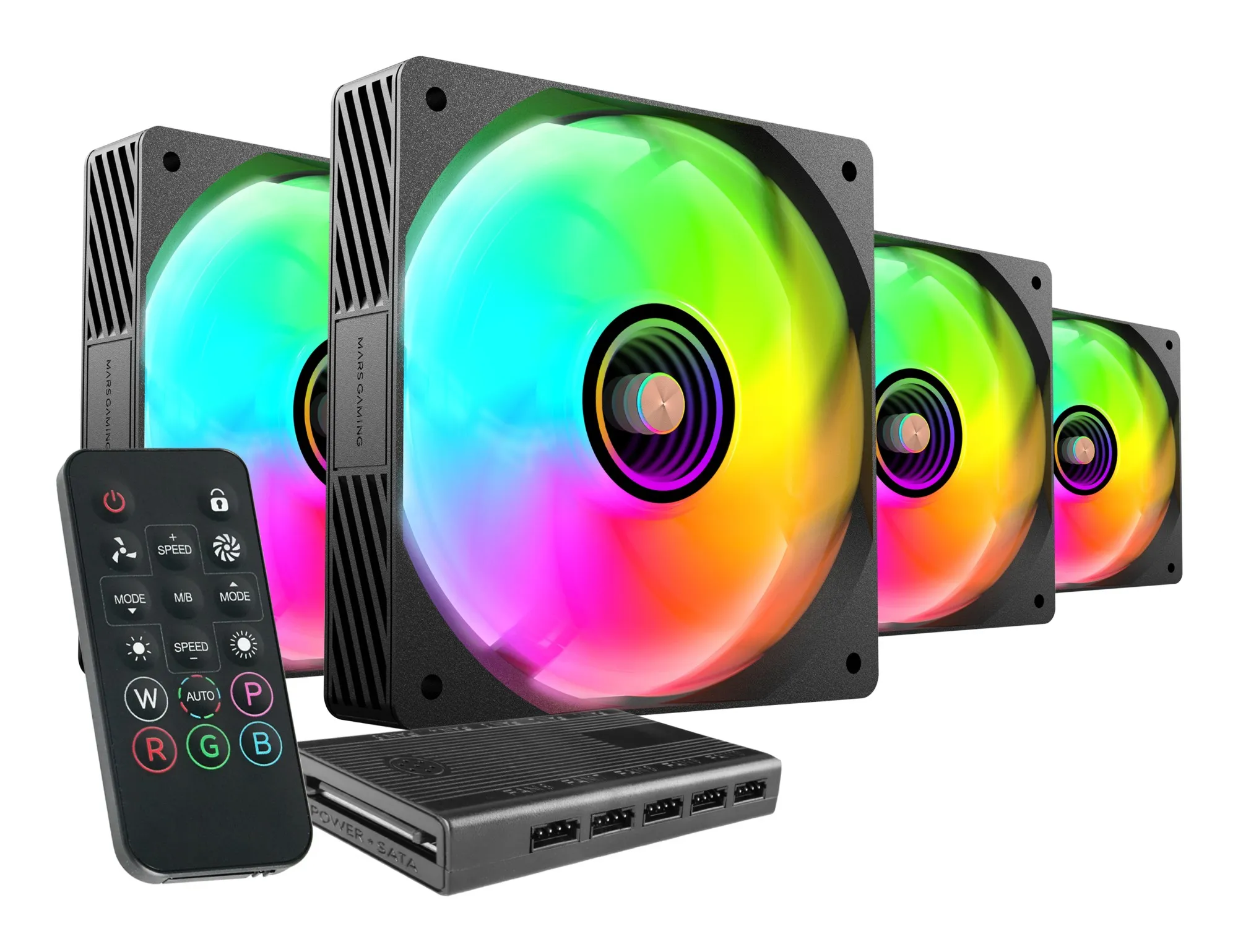 Mars Gaming MFSI4KIT sistema di raffreddamento per computer Case per computer Ventilatore 12 cm Nero - immagine 1