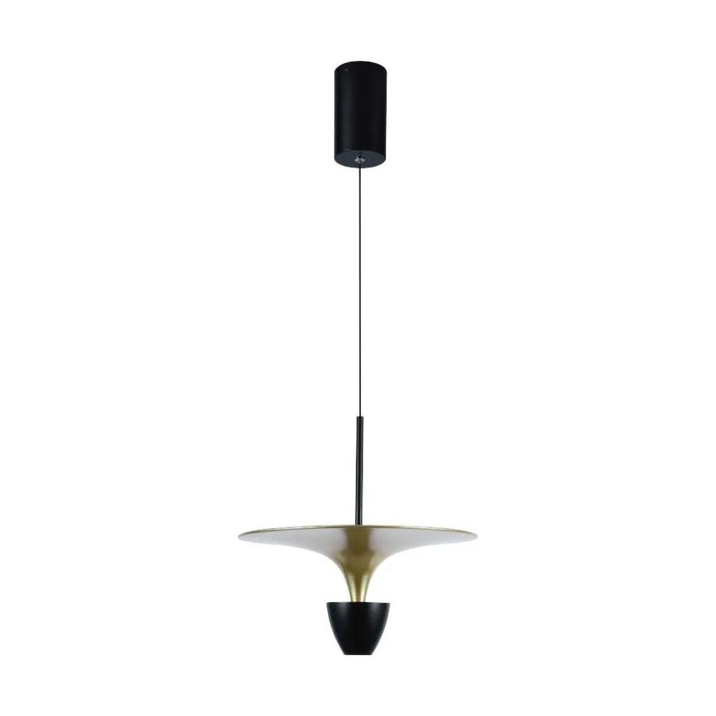 V-TAC Lampadario LED 9W dal Design Moderno 30*320*100Cm Colore Verniciato Oro e Nero 3000K - immagine 1