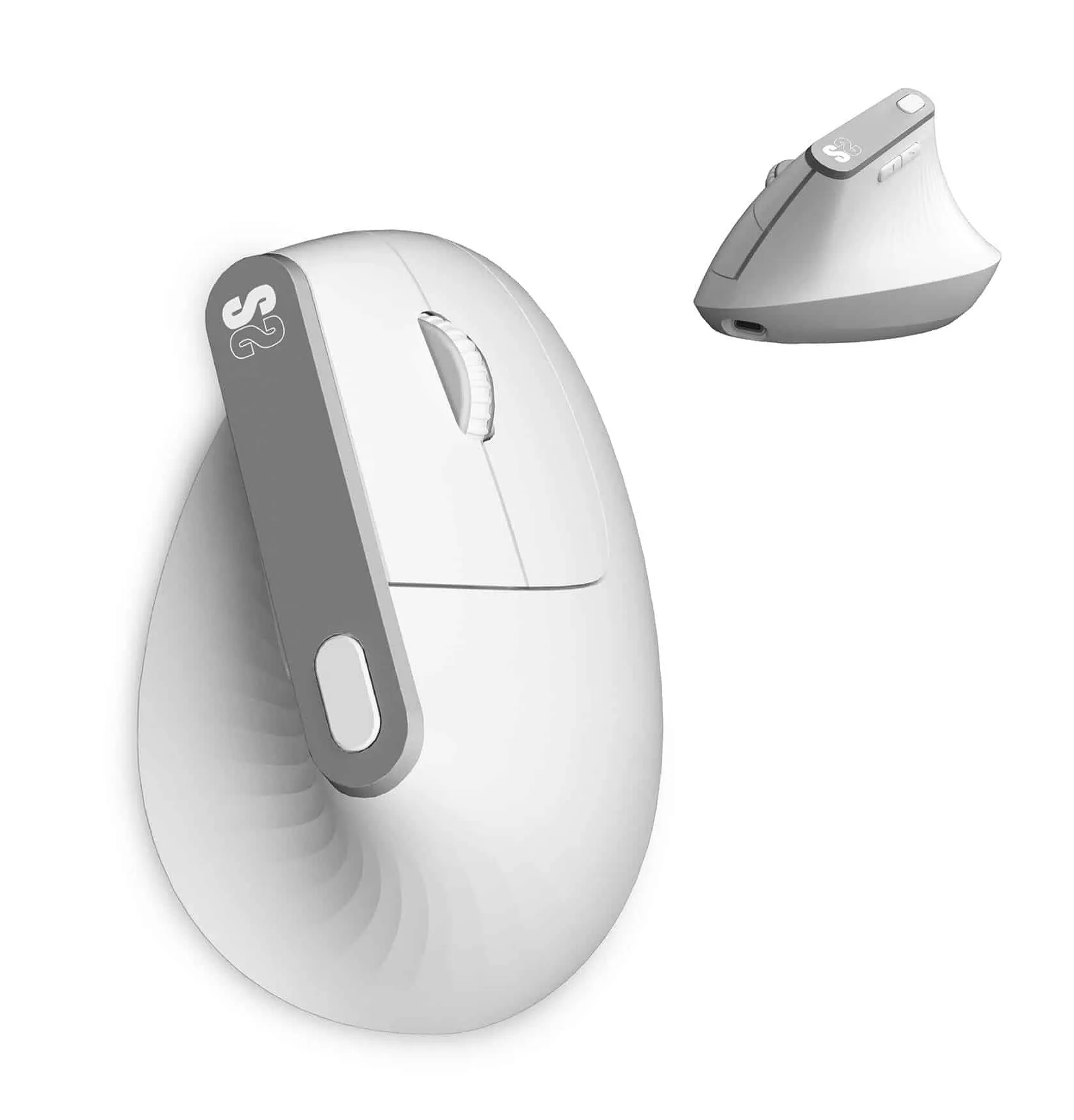 Subblim Nature Vertical Ergo Dual Bluetooth USB 2.4Ghz 4000dpi Mouse verticale - 5 pulsanti - Uso per destrimani - Bianco - immagine 1