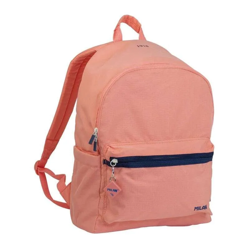 Zaino Urban Serie Milan 1918 22L - Tasca Frontale + 2 Tasche Laterali - Manici Regolabili e Imbottiti - Dimensioni 41x30x18cm - Colore Rosa - immagine 1