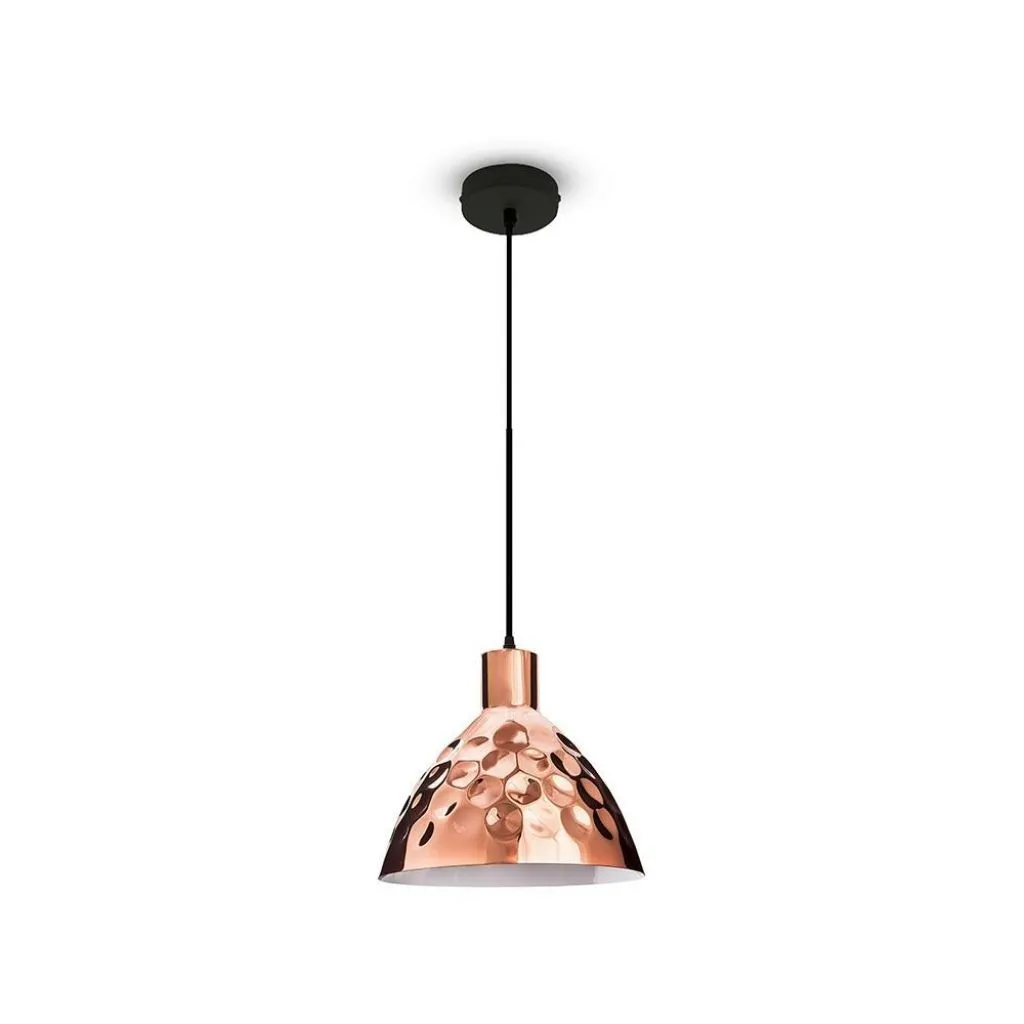 V-TAC Lampadario LED a Cono in Metallo con Portalampada E27 (Max 60W) Colore Oro Rosa a Specchio d: 220mm - immagine 1