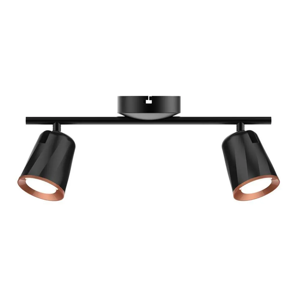 V-TAC Faretto LED da Muro Doppio 12W con Testa Orientabile Colore Nero 3000K IP20 - immagine 1