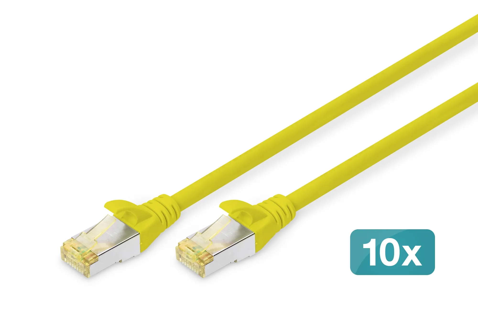 Cavo Patch Cat 6A S/Ftp 10 Pezzi Lunghezza 2 Mt. Colore Giallo - immagine 1