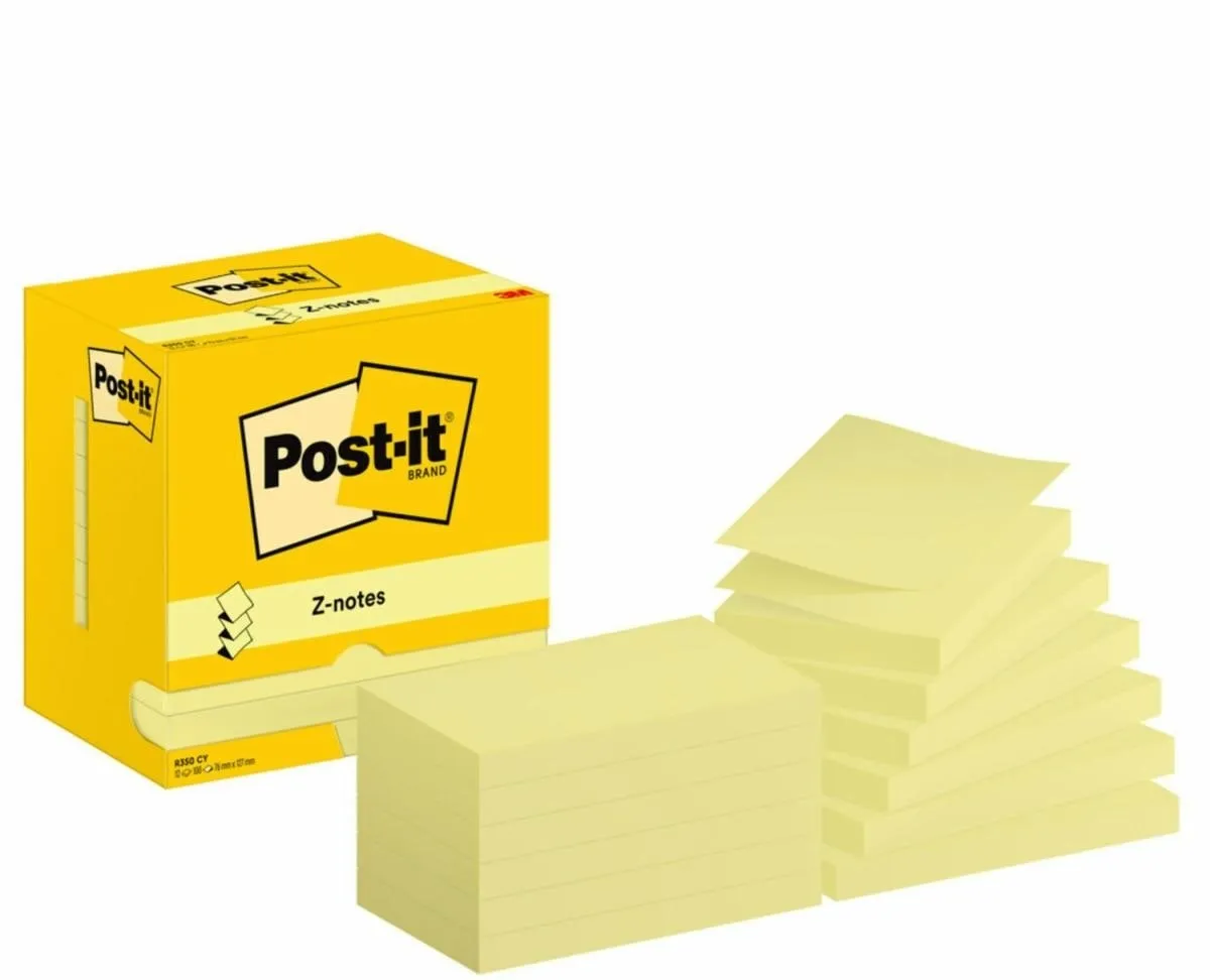 Post-It 7100290186 pouch autoadesiva Rettangolo Giallo 100 fogli Autoadesivo - immagine 1