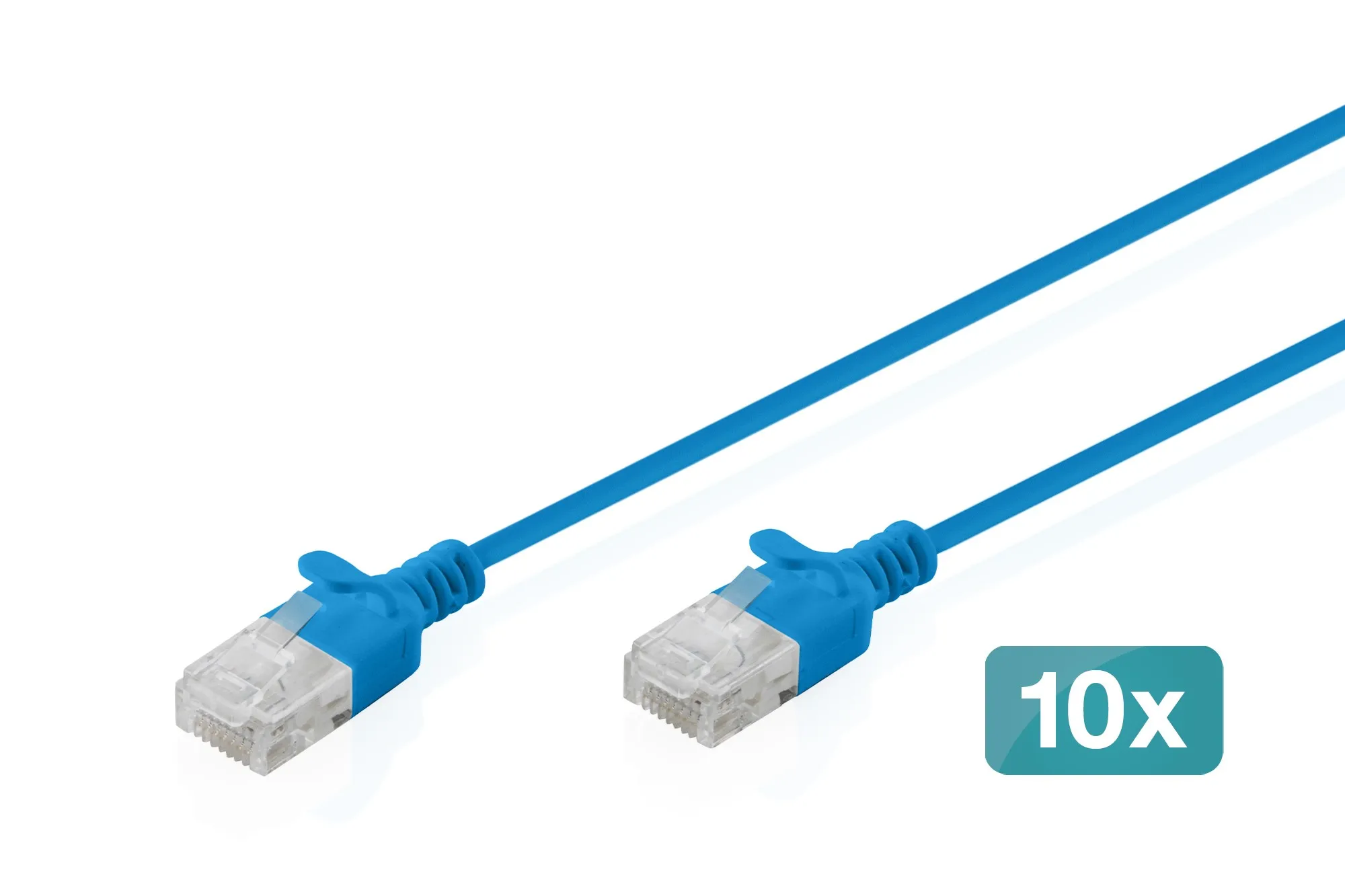Cavo Rete Cat 6 U-Utp Rame Lszh Slim 2 M Blu 10 Pezzi - immagine 1