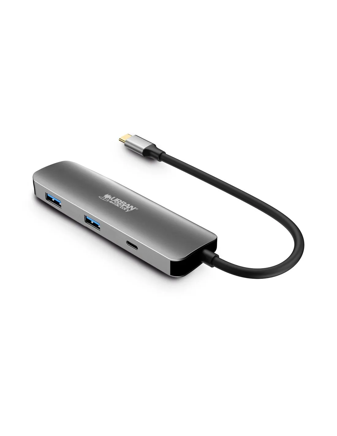 Urban Factory MHC40UF replicatore di porte e docking station per laptop Cablato USB 3.2 Gen 1 (3.1 Gen 1) Type-C Grigio - immagine 1