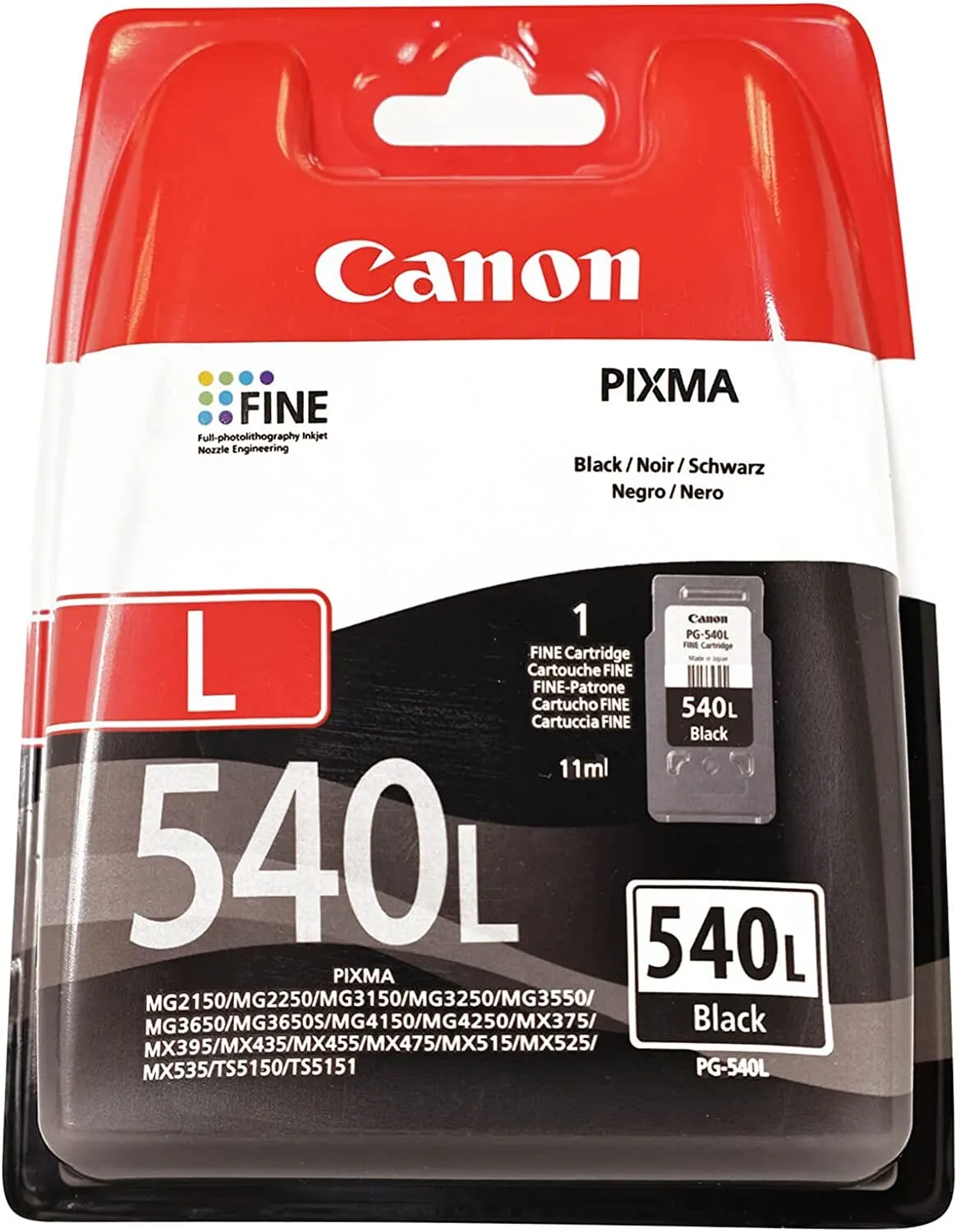 Originale Canon PG540L Negro Cartucho de Tinta Original - 5224B001/5224B010/5224B011/5222B004/5222B005/5222B001 - immagine 1