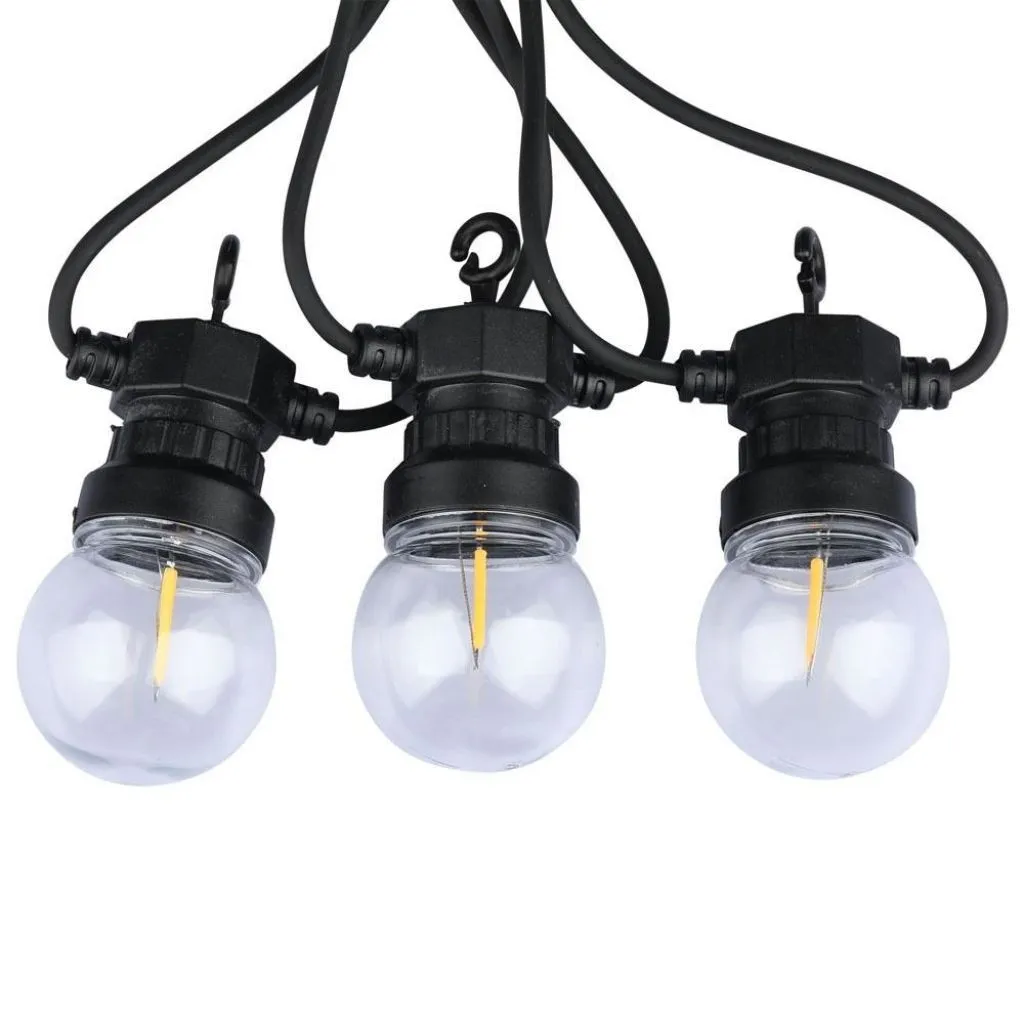 V-TAC Catenaria 5m con 10 Lampadine mini Globo a Filamento LED 4W Colore Nero con Trasformatore 3000K - immagine 1