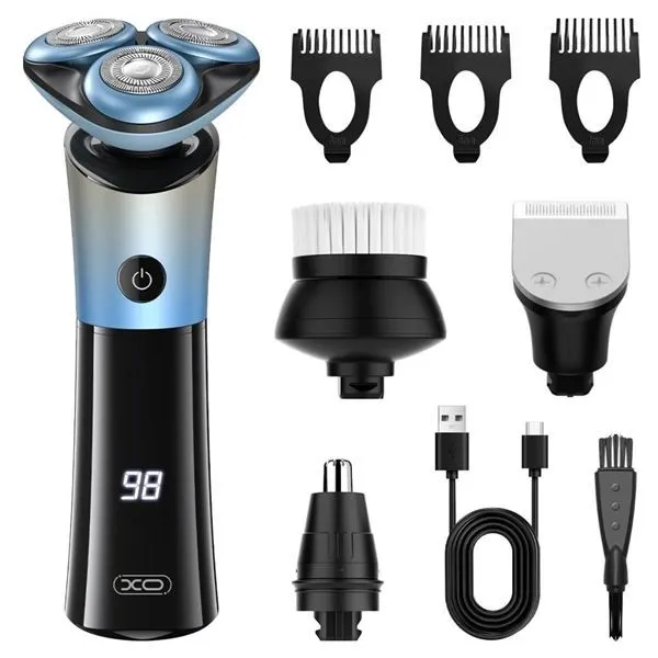 Rasoio elettrico ricaricabile XO CF32 - IPX6 - 10 accessori - Fino a 1 ora di durata della batteria - Nero - immagine 1