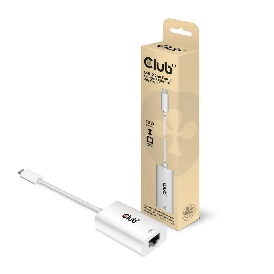 Club3D Usb Type C 3.1 Gen 1 Gen 1 Male To 1Gb Ethernet Female Active Adapter - immagine 1