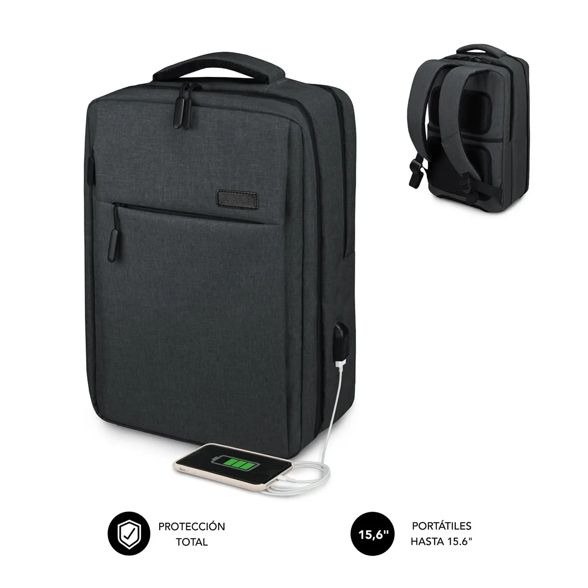 SUBBLIM MOCHILA TRAVELLER AIR PADDING 15.6' GREY zaino Zaino casual Grigio Poliestere - immagine 1