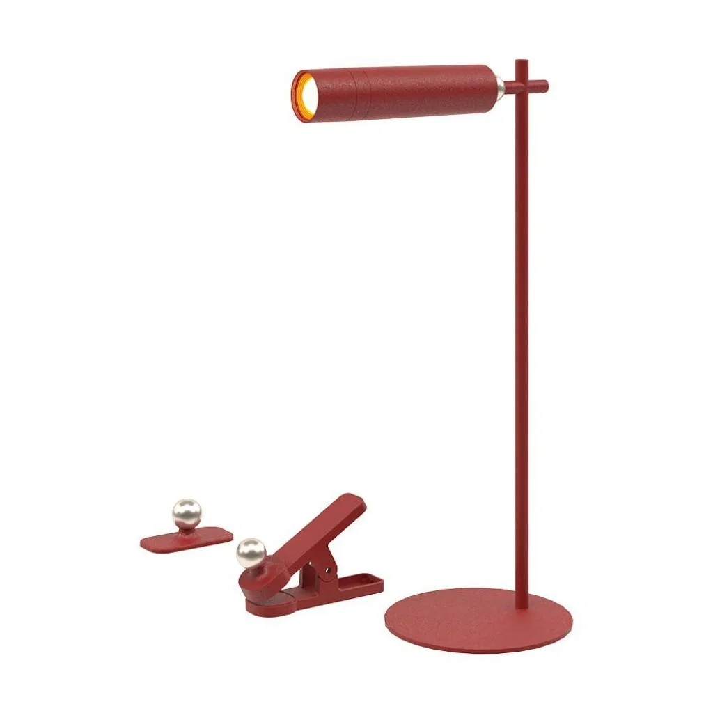 V-TAC Lampada LED da Tavolo Magnetica 3W Colore Rosso Ricaricabile con USB C Touch Dimmerabile 4000K - immagine 1