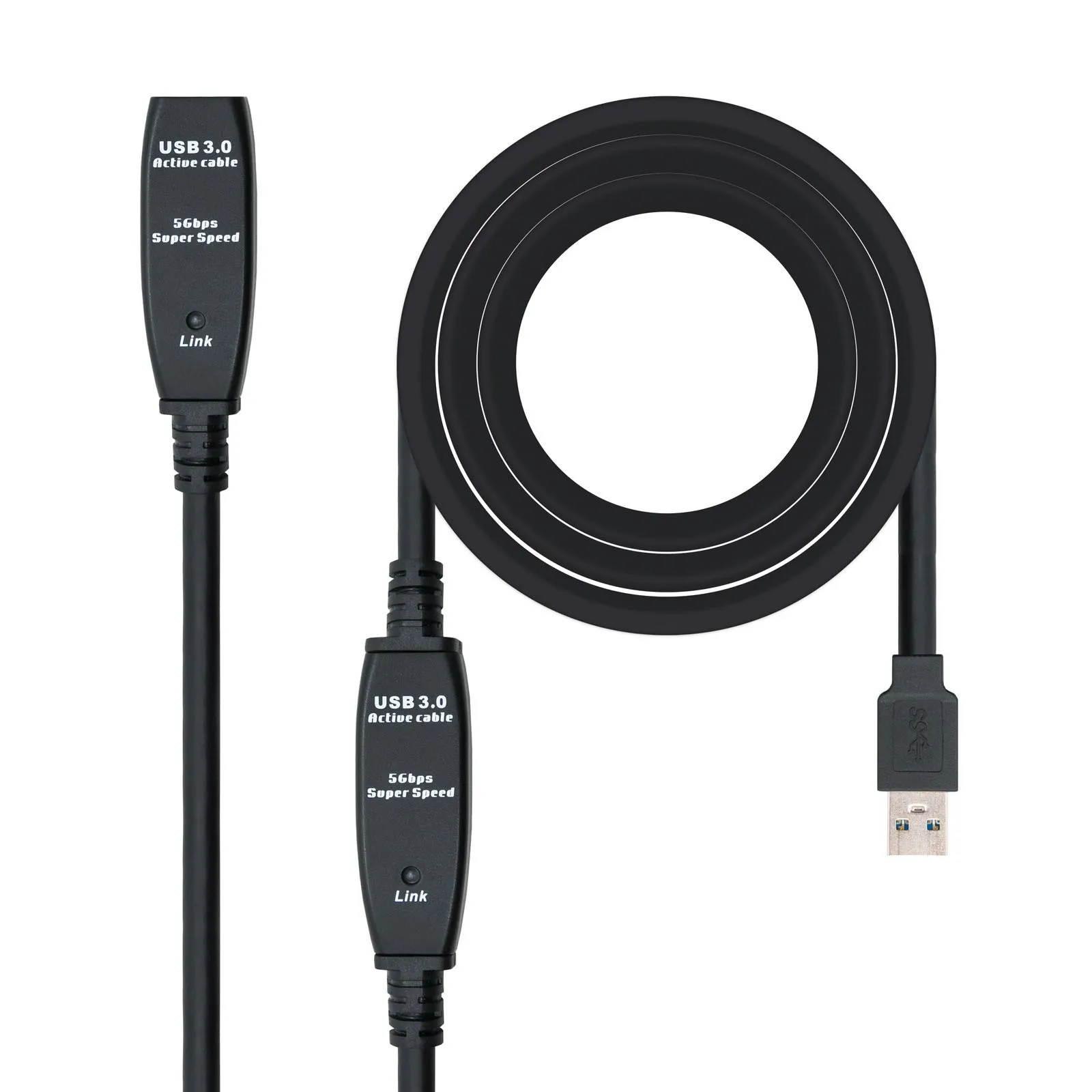 Nanocable 10.01.0312 cavo USB 10 m USB 3.2 Gen 1 (3.1 Gen 1) USB A Nero - immagine 1