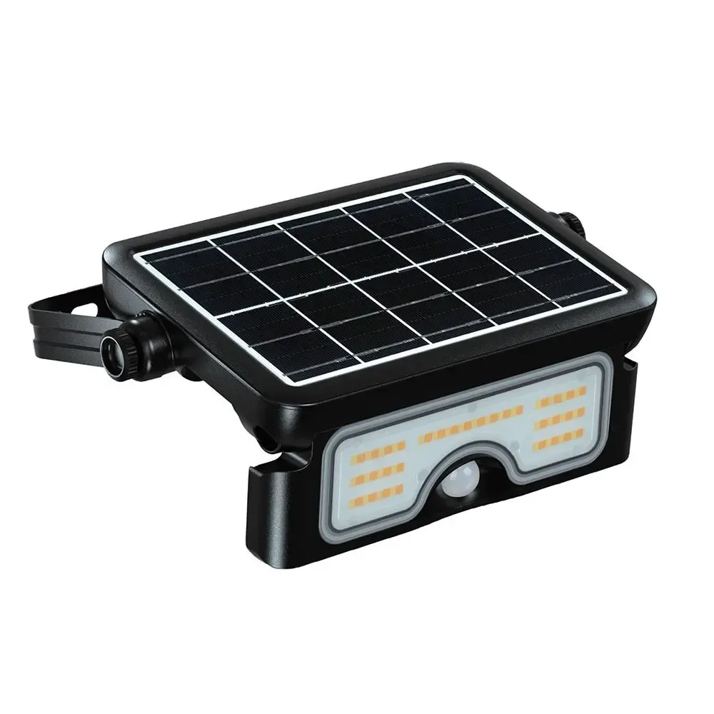 V-TAC Faro LED Solare 7W con Sensore PIR e Batteria LFP 3600mAh CCT Nero IP65 - immagine 1
