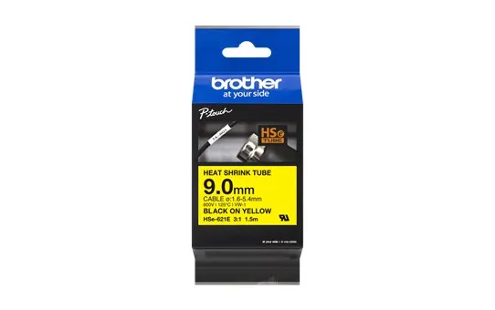 ORIGINALE Brother Nastro Nero su giallo HSe-621E - immagine 1