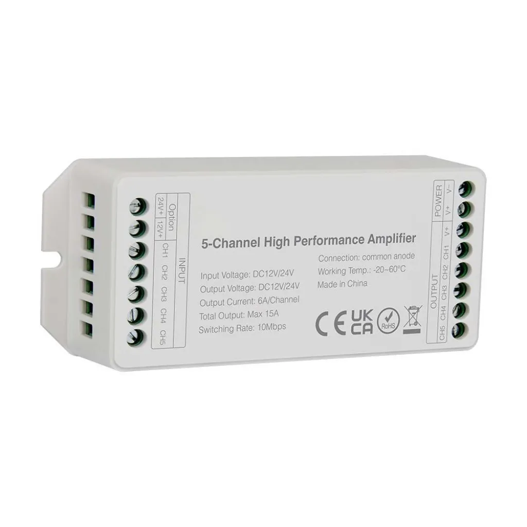 V-TAC Amplificatore per Strip LED 5 Canali RGB 12V - 24V - immagine 1