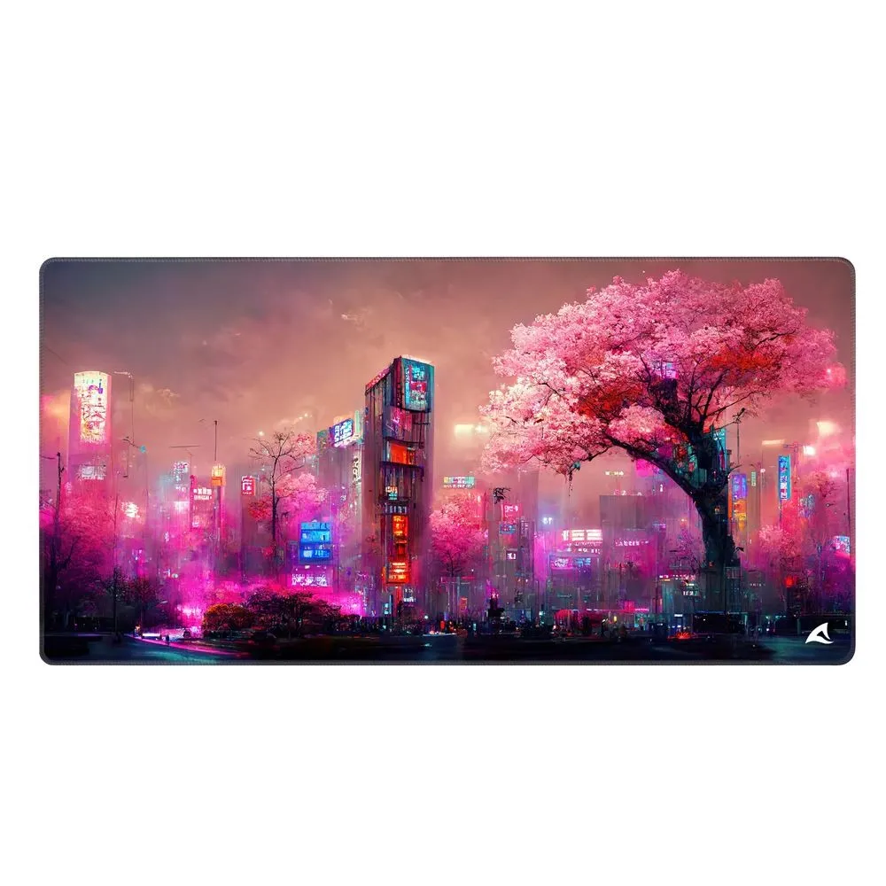 Sharkoon Skiller Sgp40 D4 Mousepad Tappetino Gaming 1000 X 500 X 3 Mm Citta Rosa Neon - immagine 1