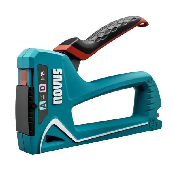 Chiodatrice/Pinzatrice Novus J15 - Per punti da 4 a 10 mm - Cambio punti tramite meccanismo di spostamento - Blocco maniglia - Indicatore quantità punti rimanenti - immagine 1