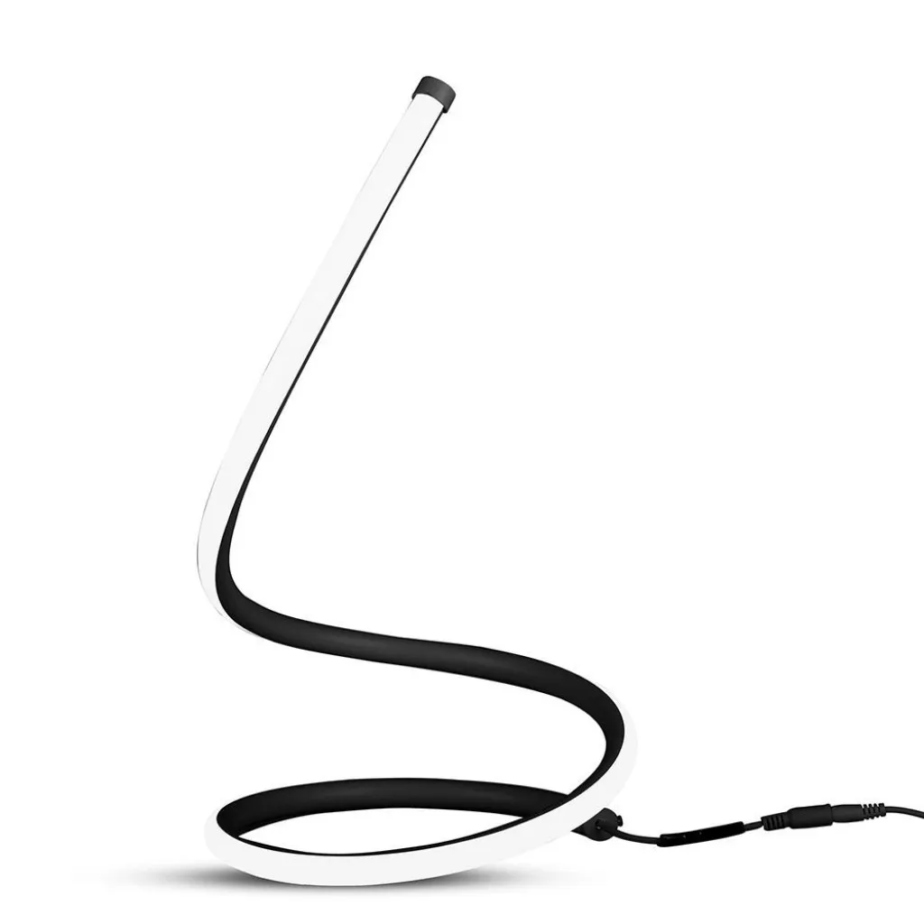 V-TAC Lampada LED da Tavolo 12W Cavo di Alimentazione e Interruttore con Presa EU Colore Nero 3000K - immagine 1