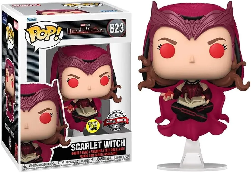 Funko Pop Marvel WandaVision Scarlet Witch Ed. Si illumina al buio - Figura in vinile - Altezza 9 cm circa. - immagine 1