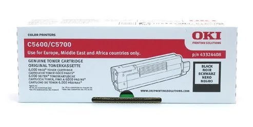 ORIGINALE OKI toner nero 43324408 C5600 6000 pagine - immagine 1