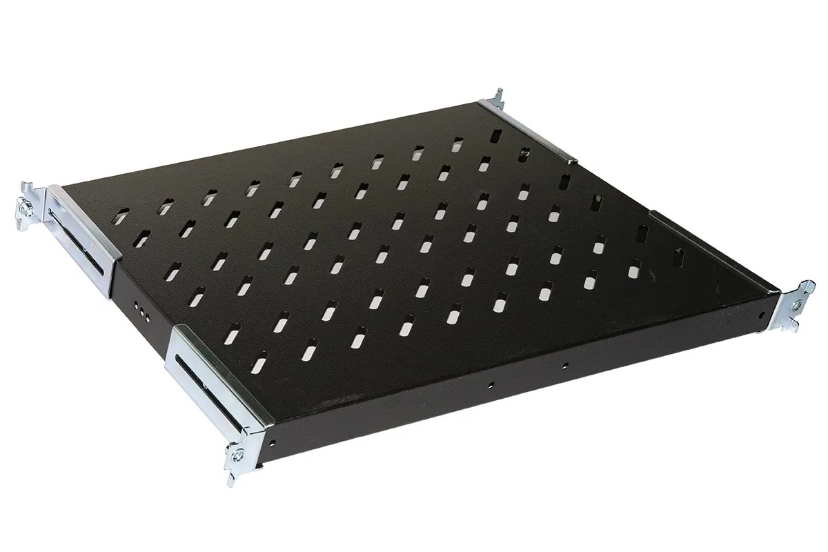 Ripiano Universale Per Armadio Rack 19 Allungabile 370-450 Mm Con 4 Agganci Nero - immagine 1