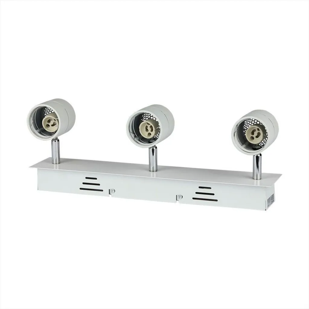 V-TAC Portafaretto LED Triplo da Incasso 3*GU10 e GU5.3 (MR16) Colore Bianco Orientabile - immagine 1