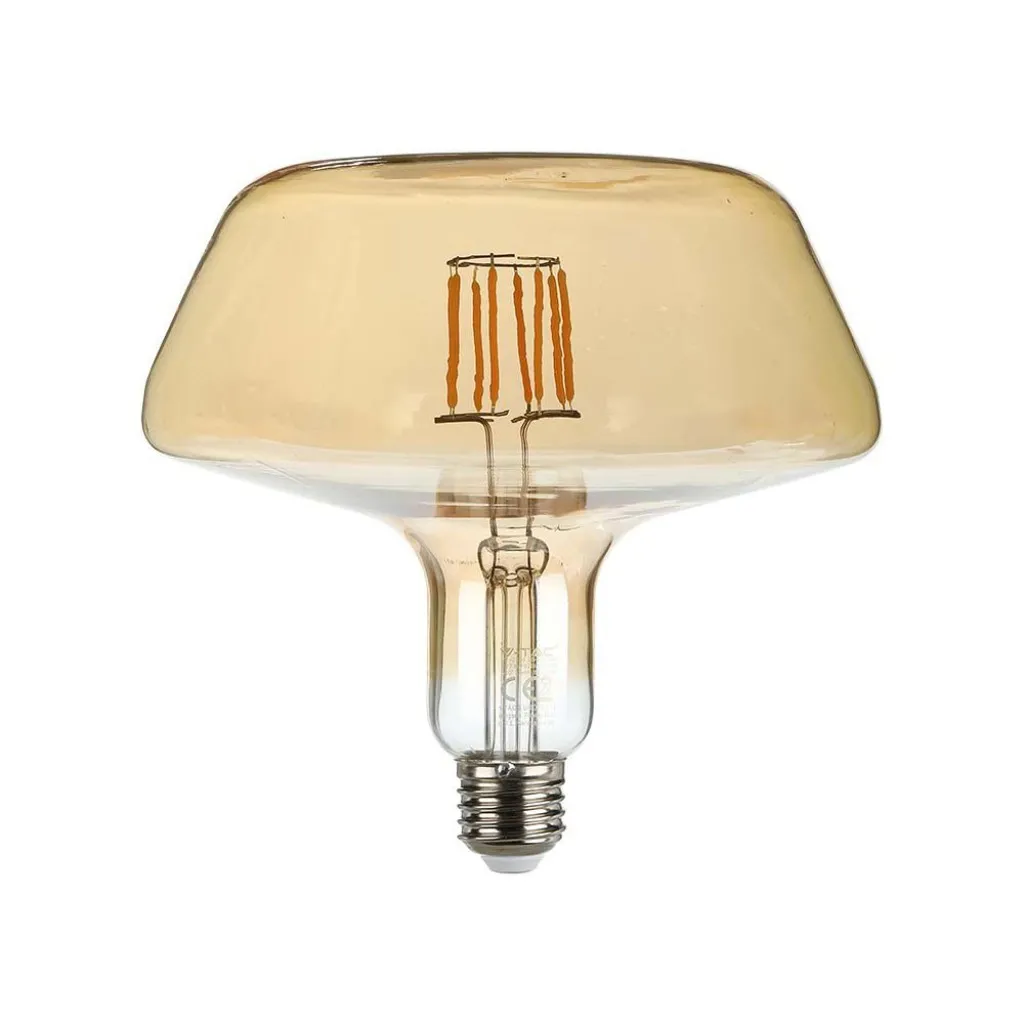 V-TAC Lampadina LED E27 8W T180 Filamento Ambrata 1800K - immagine 1