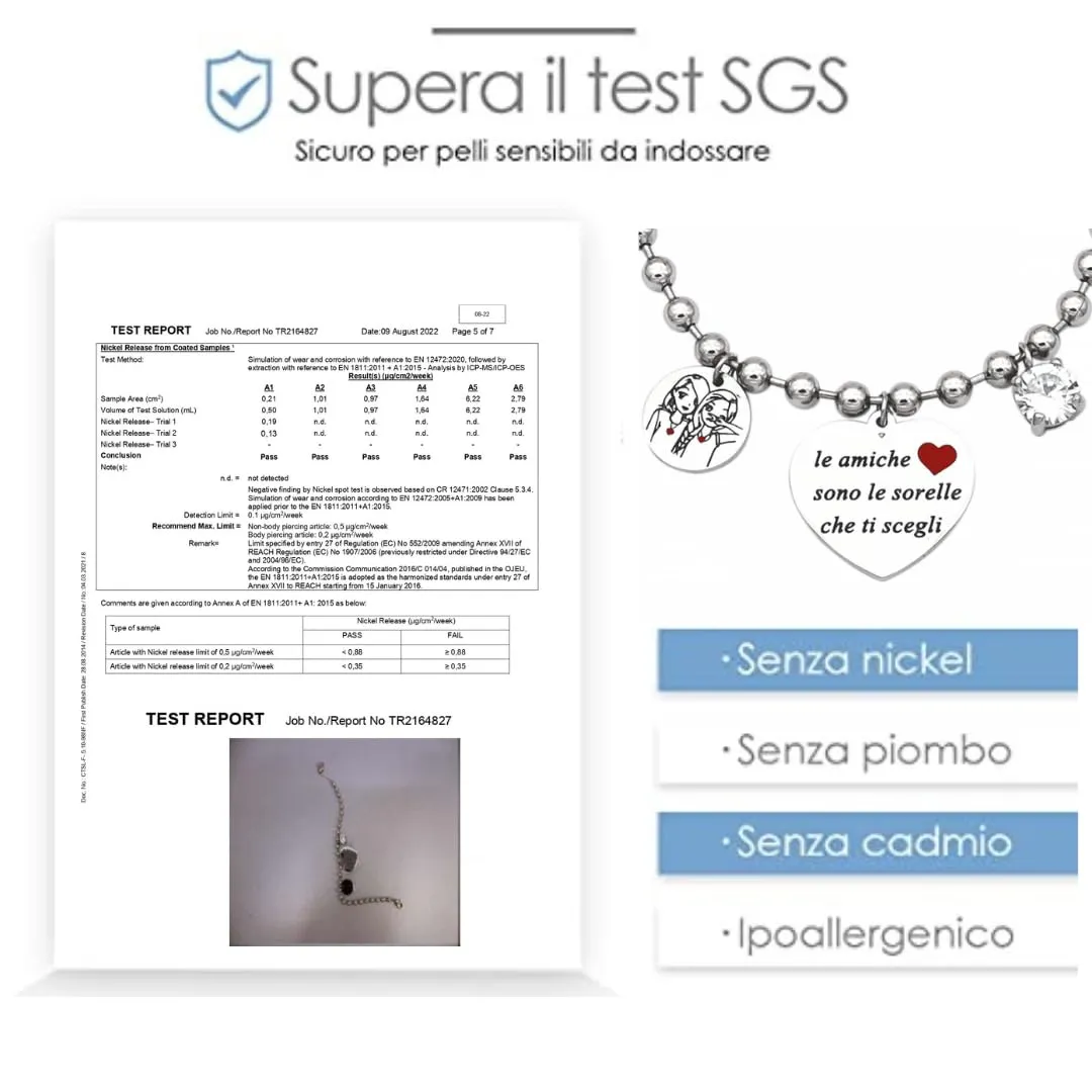 dalcuore Bracciale Amicizia, Ipoallergenico, Idee Regalo Donna Compleanno Amica Migliore Braccialetto Frasi Speciali per Amiche con Originale Confezione Portafortuna da regalare X Friends - immagine 3