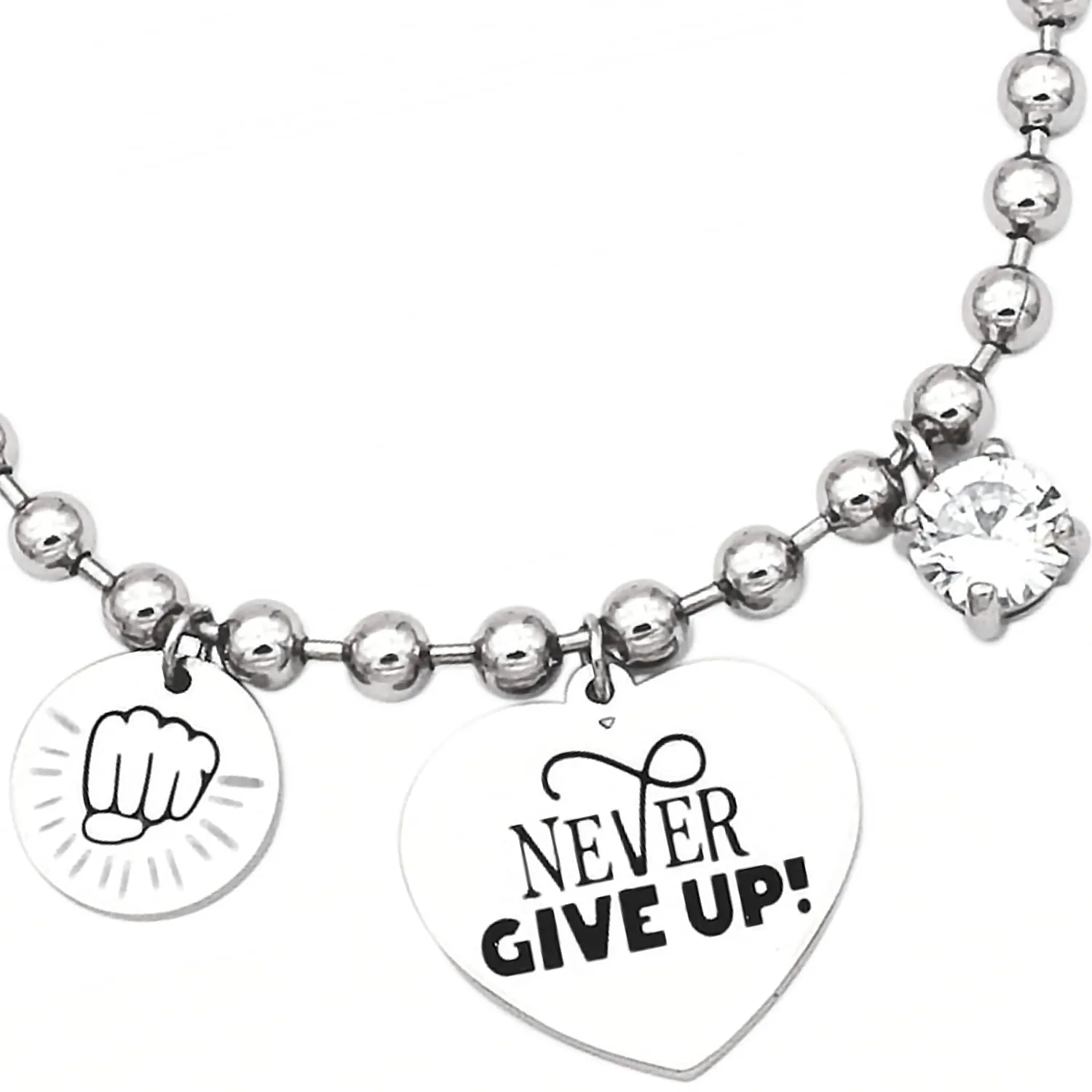 dalcuore Bracciale Laurea Motivazionale, Ipoallergenico, Idee Regalo Donna Compleanno Migliore Amica Braccialetto Ragazza Frase Portafortuna da regalare X Laurea Never give up - immagine 1
