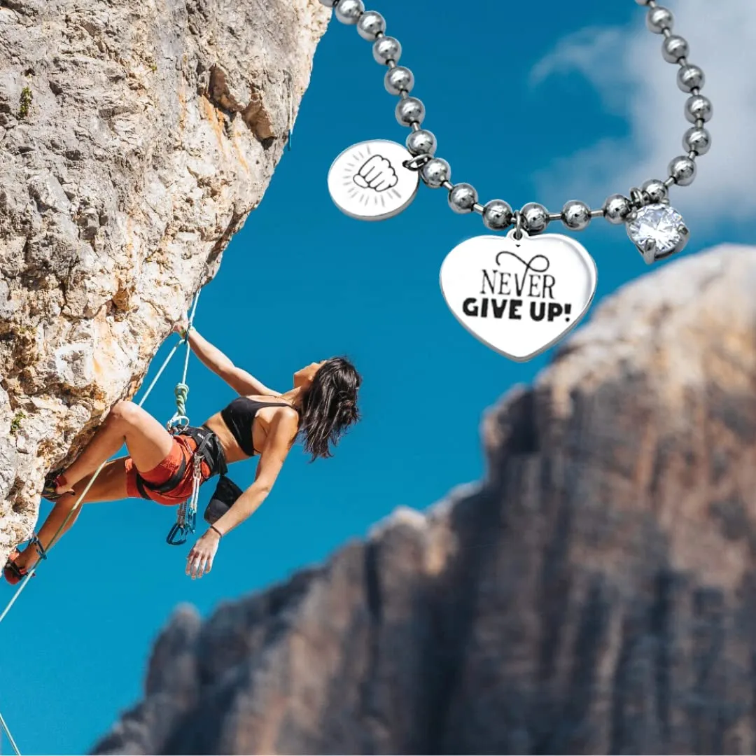 dalcuore Bracciale Laurea Motivazionale, Ipoallergenico, Idee Regalo Donna Compleanno Migliore Amica Braccialetto Ragazza Frase Portafortuna da regalare X Laurea Never give up - immagine 7