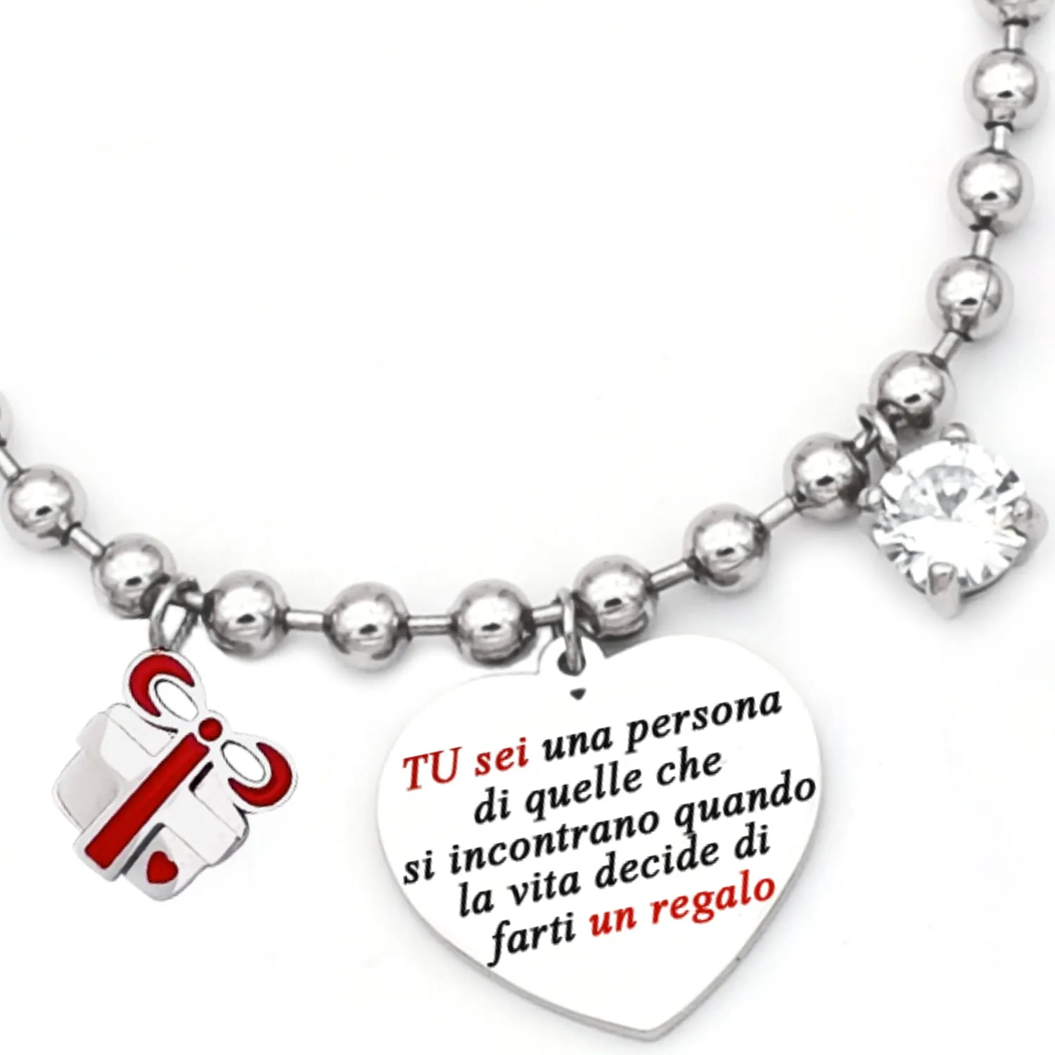 dalcuore Bracciale donna, Ipoallergenico, Idee Regalo Donna Frase Specialie da regalare per Lei X Fidanzata, moglie o compagna utile e divertente Portafortuna da regalare x le feste - immagine 1
