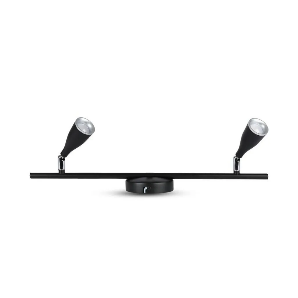 V-TAC Faretto LED da Muro Doppio 9W con Testa Orientabile Colore Nero 4000K IP20 - immagine 1
