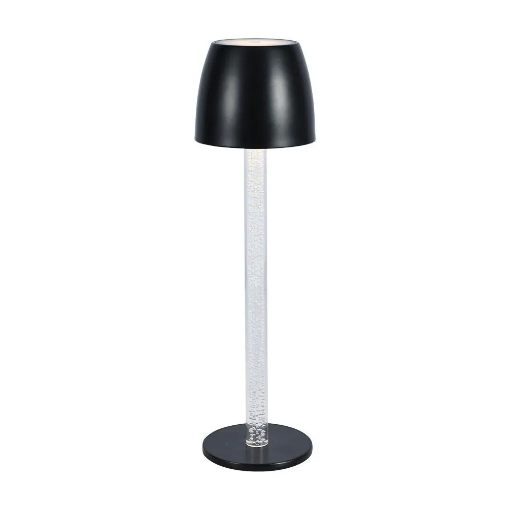 V-TAC Lampada LED da Tavolo 3W Colore Nero e Trasparente Ricaricabile con USB C Touch Dimmerabile 3000K - immagine 1