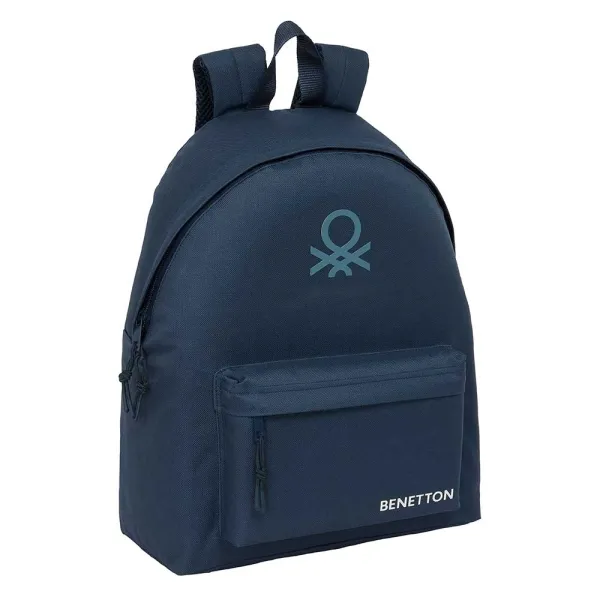 Zaino Safta Benetton Basics color antracite - Tasca frontale - Spallacci imbottiti - Doppia cerniera - Maniglia superiore - 2080 l - 330x150x420 mm - Blu navy - immagine 1