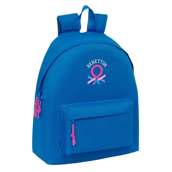 Zaino Safta Benetton Basics blu - Tasca frontale - Spallacci imbottiti - Doppia cerniera - Maniglia superiore - 2080 l - 330x150x420 mm - Blu - immagine 1