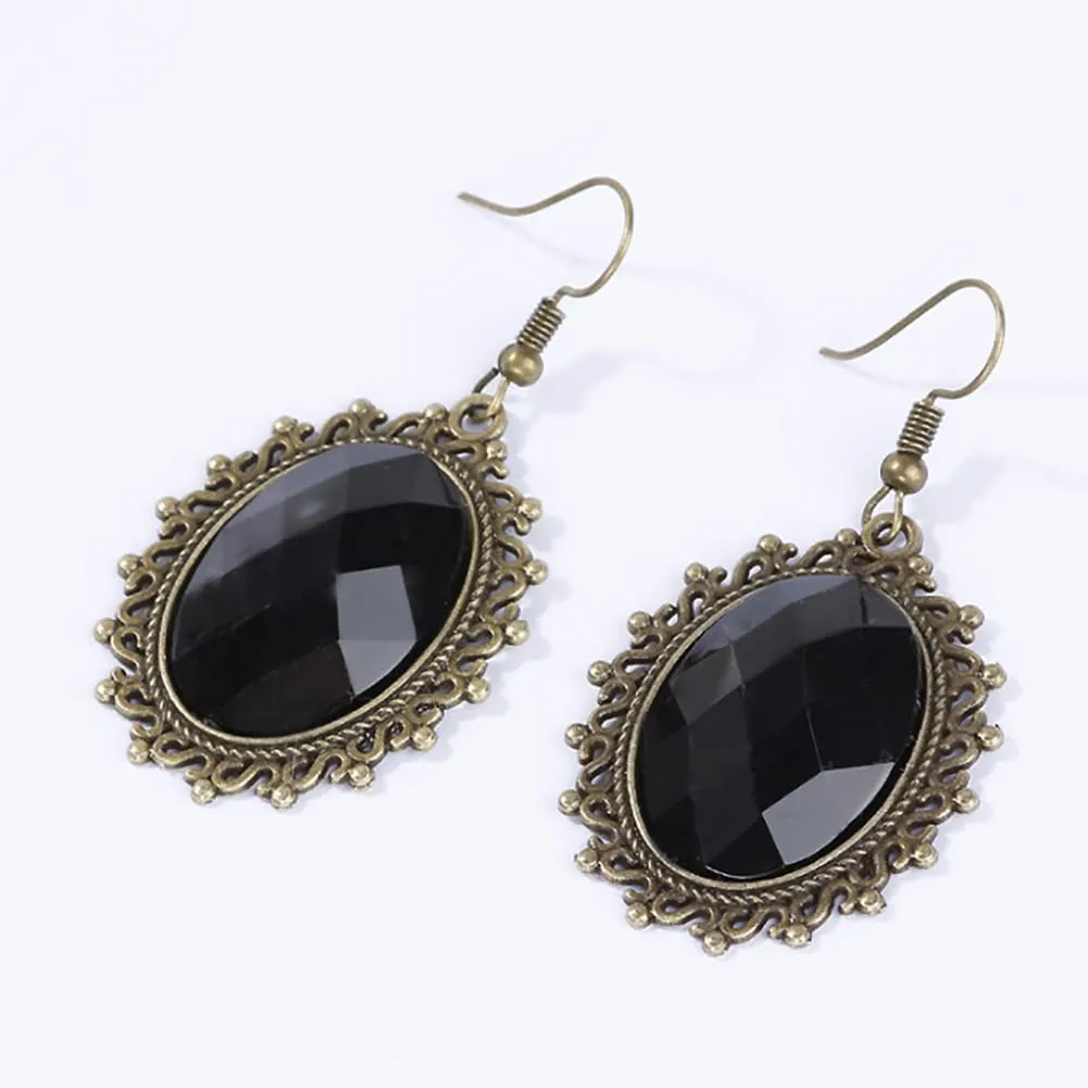 Carufin Collane con girocollo in pizzo nero sexy Collane con nappa gotica Girocollo Accessori per feste di Halloween per donne e ragazze (Orecchini 1) - immagine 3