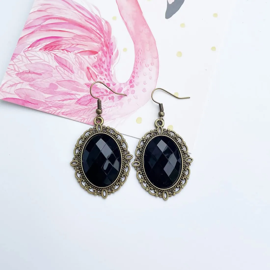Carufin Collane con girocollo in pizzo nero sexy Collane con nappa gotica Girocollo Accessori per feste di Halloween per donne e ragazze (Orecchini 1) - immagine 6